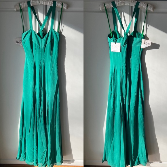 NWT Fame And Partners Light Green Prom Maxi Dress - Picture 4 of 12